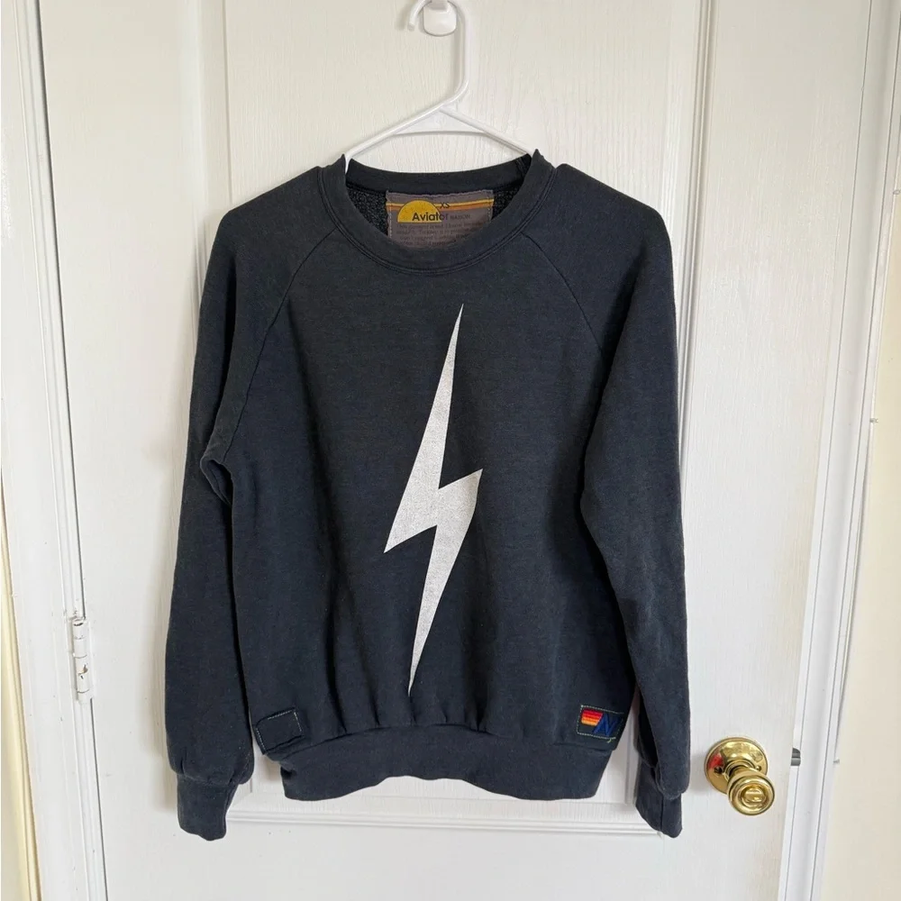Aviator Nation BOLT CREW SWEATSHIRT CHARCOAL - Picture 4 of 6